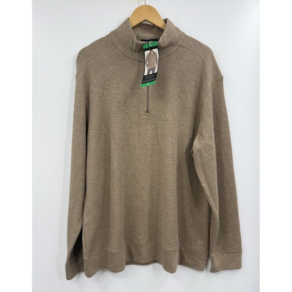 Banana Republic Other - Banana Republic Sweater Mens XL Beige Waffle Quarter Zip Pullover Knit BR Logo